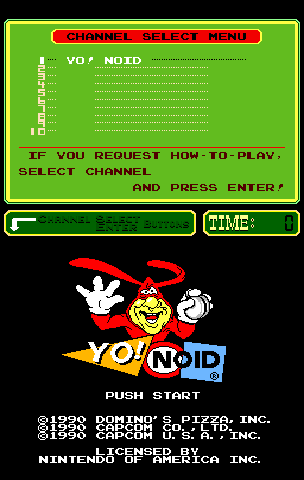 Yo! Noid (PlayChoice-10) Title Screen
